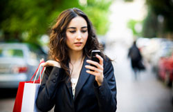 woman using a mobile app